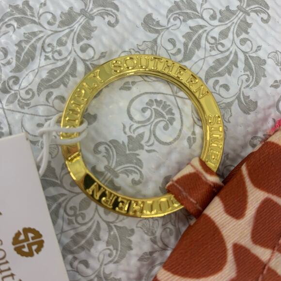 Simply Southern ID Wallet Keychain Brown Giraffe Print Cute BOHO NWT - Picture 4 of 9